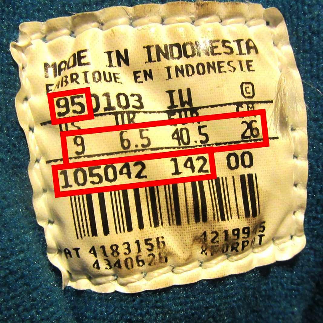 Apa arti tag ukuran pada sepatu Nike?