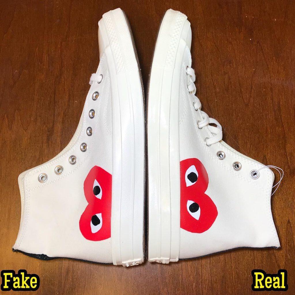converse cdg white real fake 2