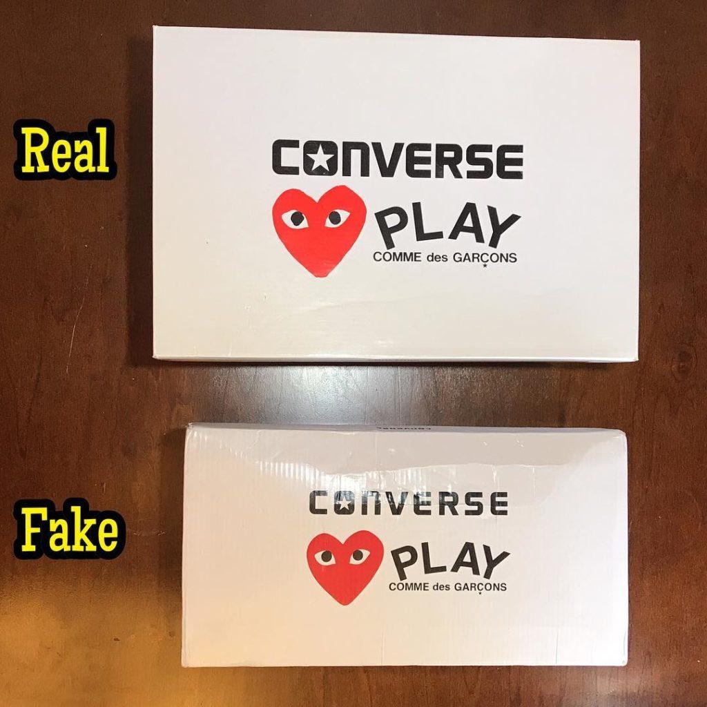 converse cdg white real fake box