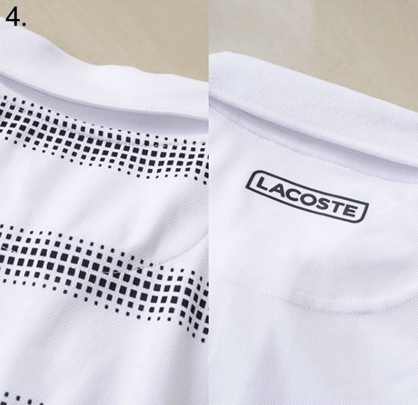 lacoste asli palsu belakang