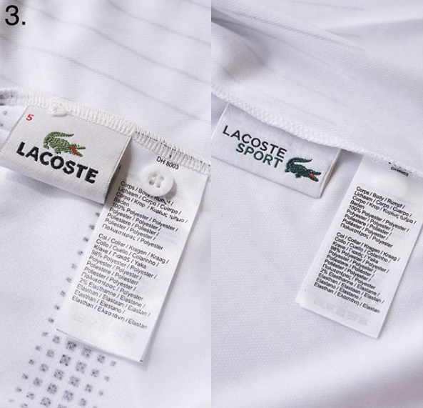 lacoste asli palsu label