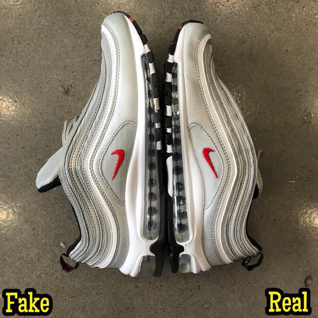 nike am97 silver bullet real fake overall