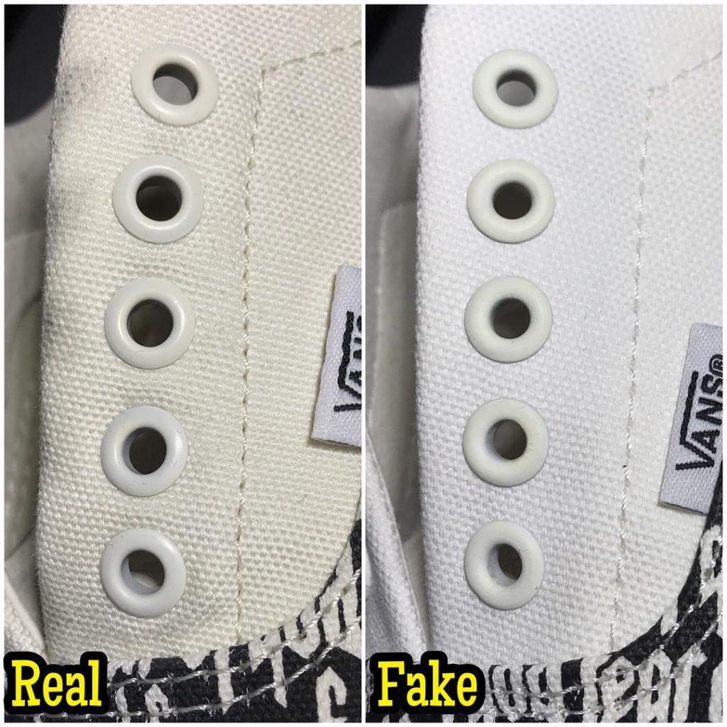 vans era fog real fake laceholes