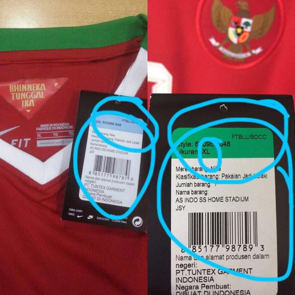 jersey timnas indonesia ori vs kw label tag