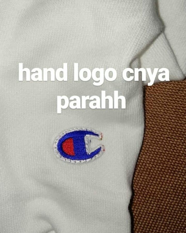 hoodie champion fake hand logo c