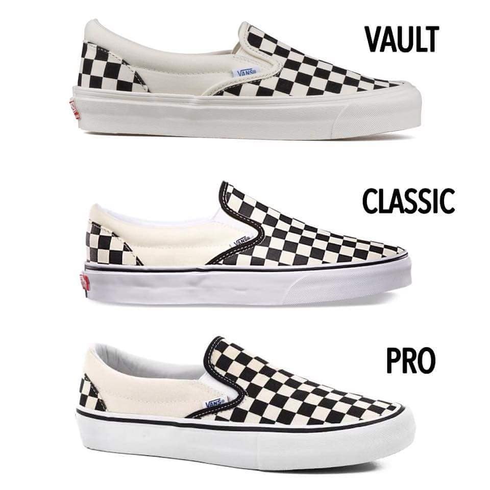 vans slipon checkerboard classic pro vault
