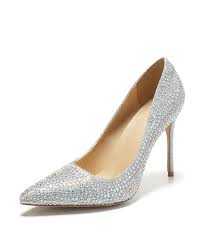 Pointed Toe High heel Bling Bling Stilettos Silver