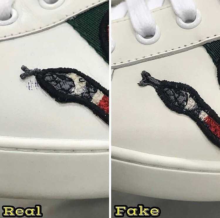 gucci ace embroidered snake ori kw embroidery