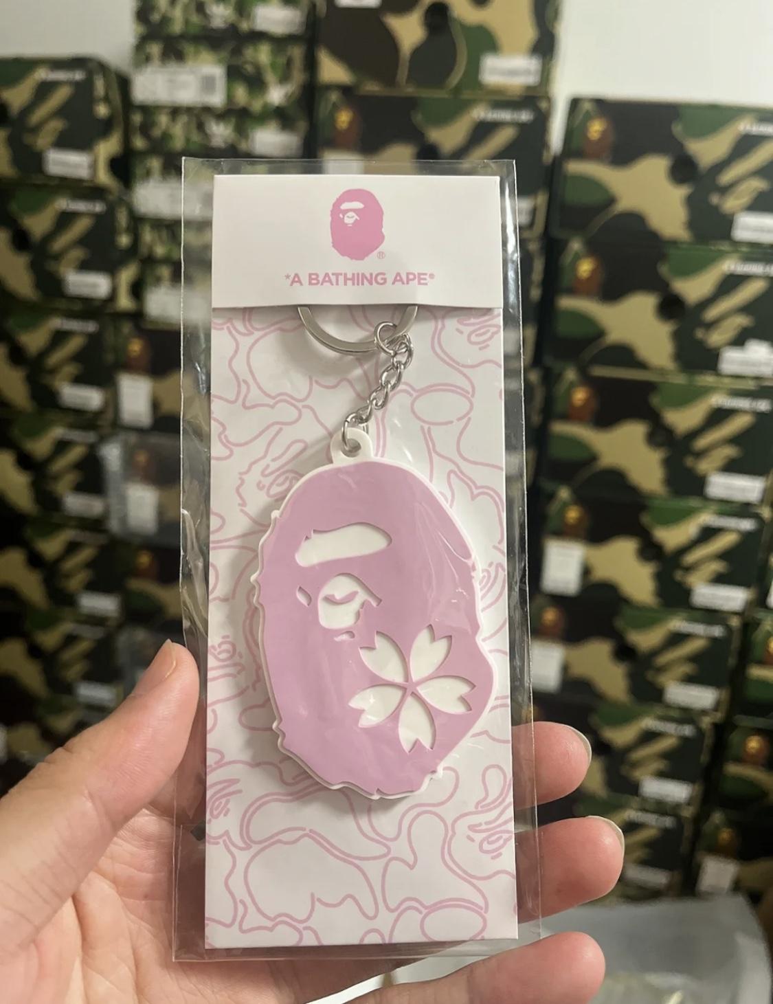 BAPE Ape Head Cherry Blossom Keychain
