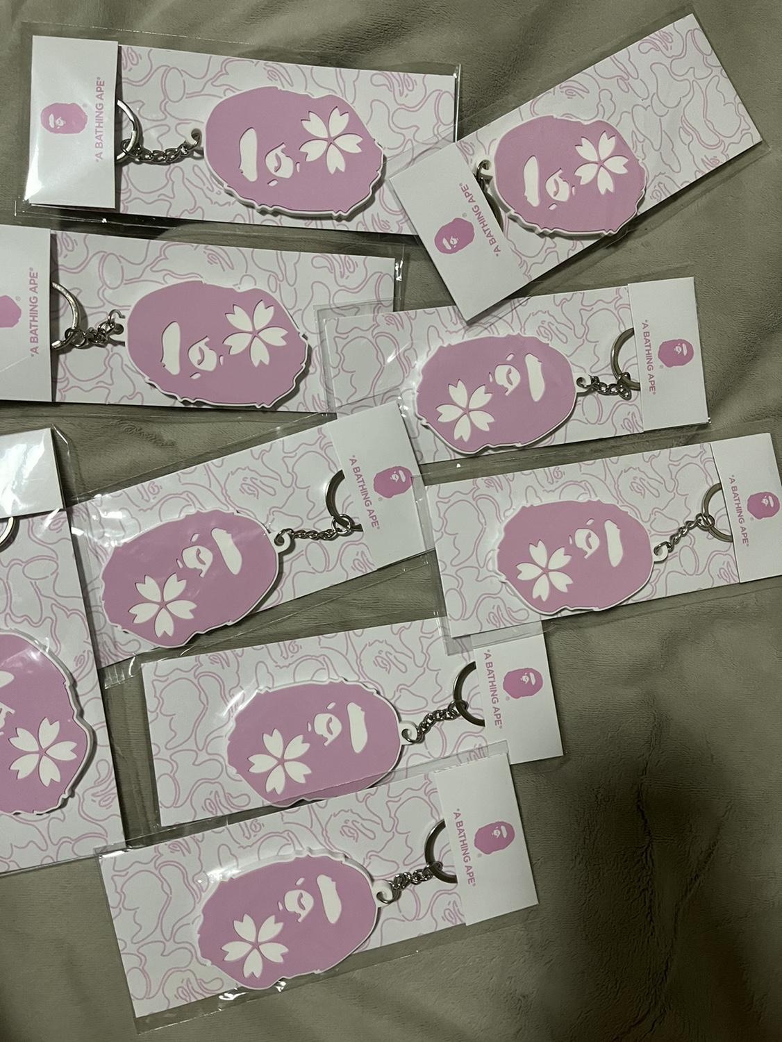 BAPE Ape Head Cherry Blossom Keychain