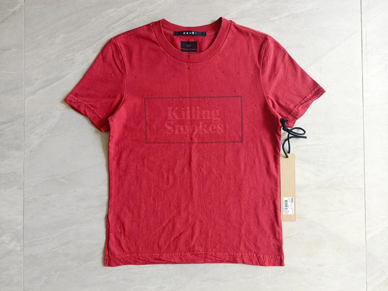 Ksubi Killing Smokes Short Sleeve Distressed Tee (Vamp Red)