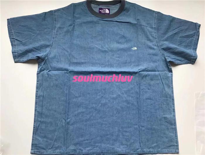 THE NORTH FACE Purple Label - Pullover Light Denim Short Sleeve T-Shirt