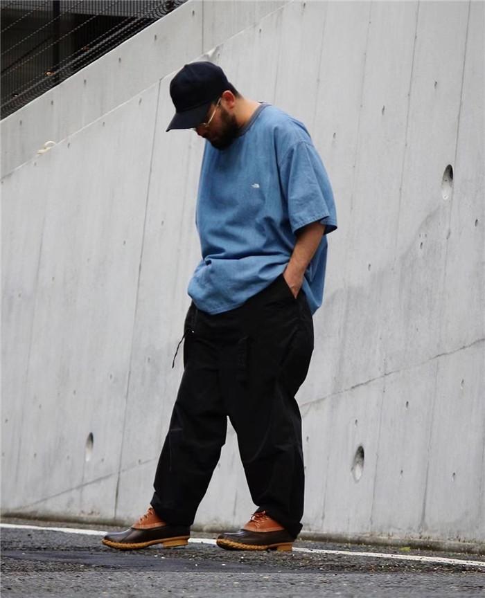 THE NORTH FACE Purple Label - Pullover Light Denim Short Sleeve T-Shirt