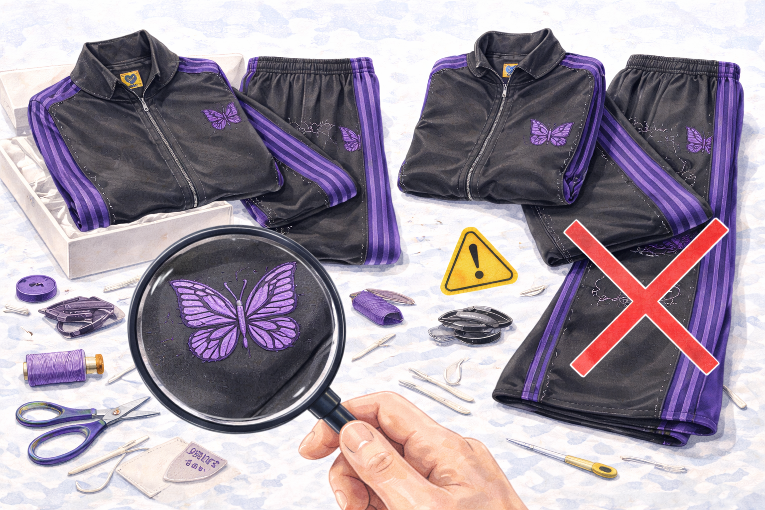 Legit Check Needles Butterfly Jacket dan Track Pant: Cara Membedakan Asli vs Palsu