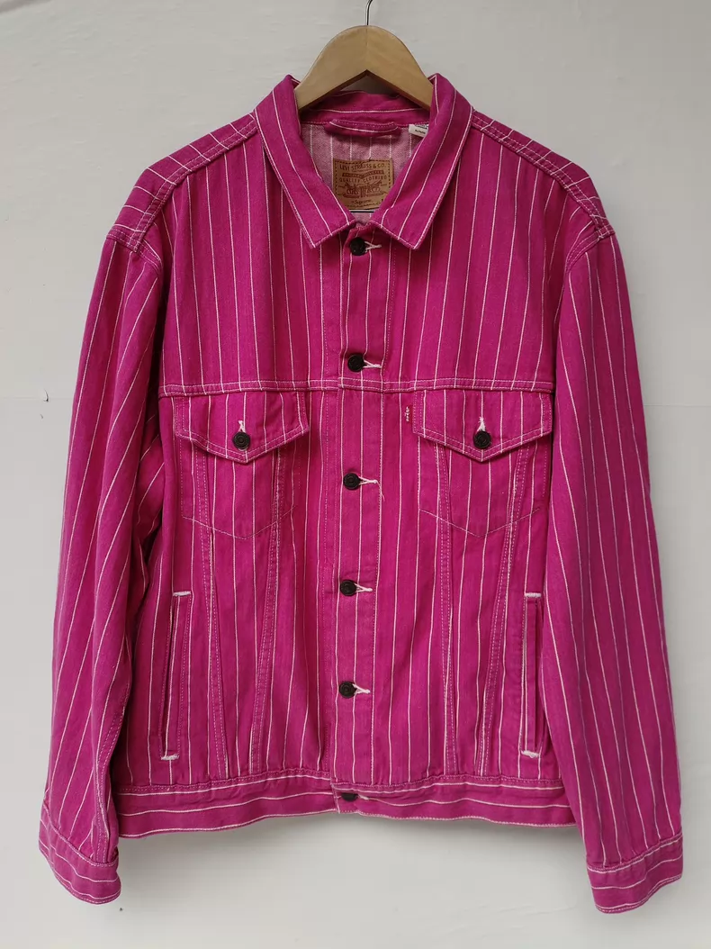 Levi's X Supreme Striped Pink Denim Jacket