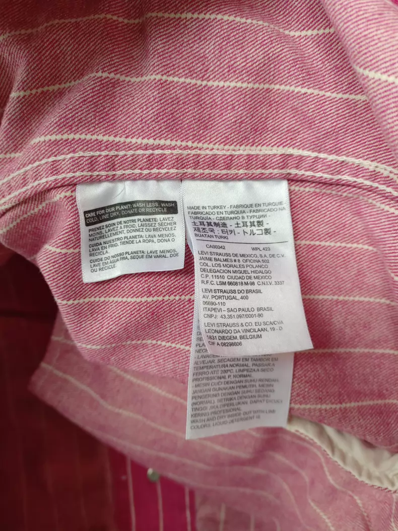 Levi's X Supreme Striped Pink Denim Jacket