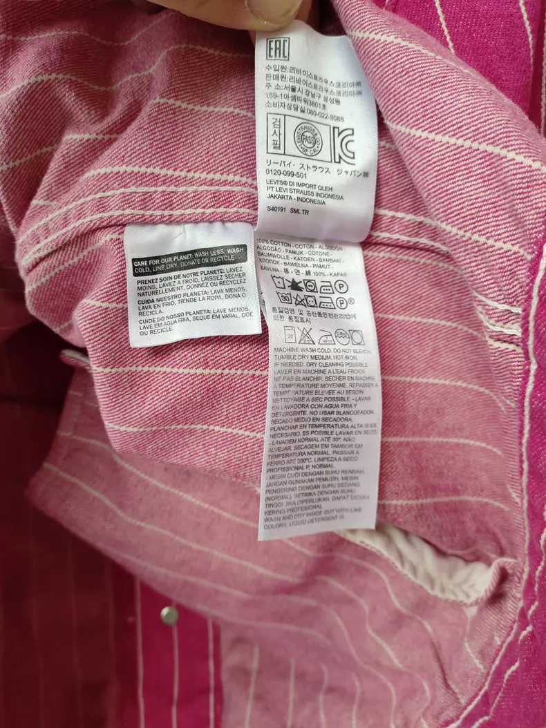 Levi's X Supreme Striped Pink Denim Jacket