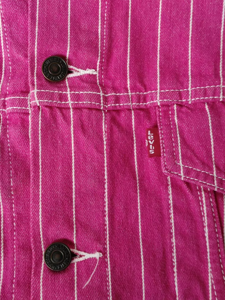 Levi's X Supreme Striped Pink Denim Jacket