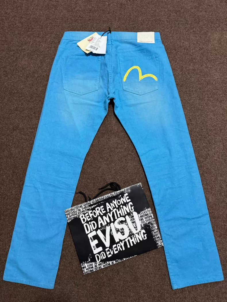 Evisu Genes Jeans Blue Oil Waxed