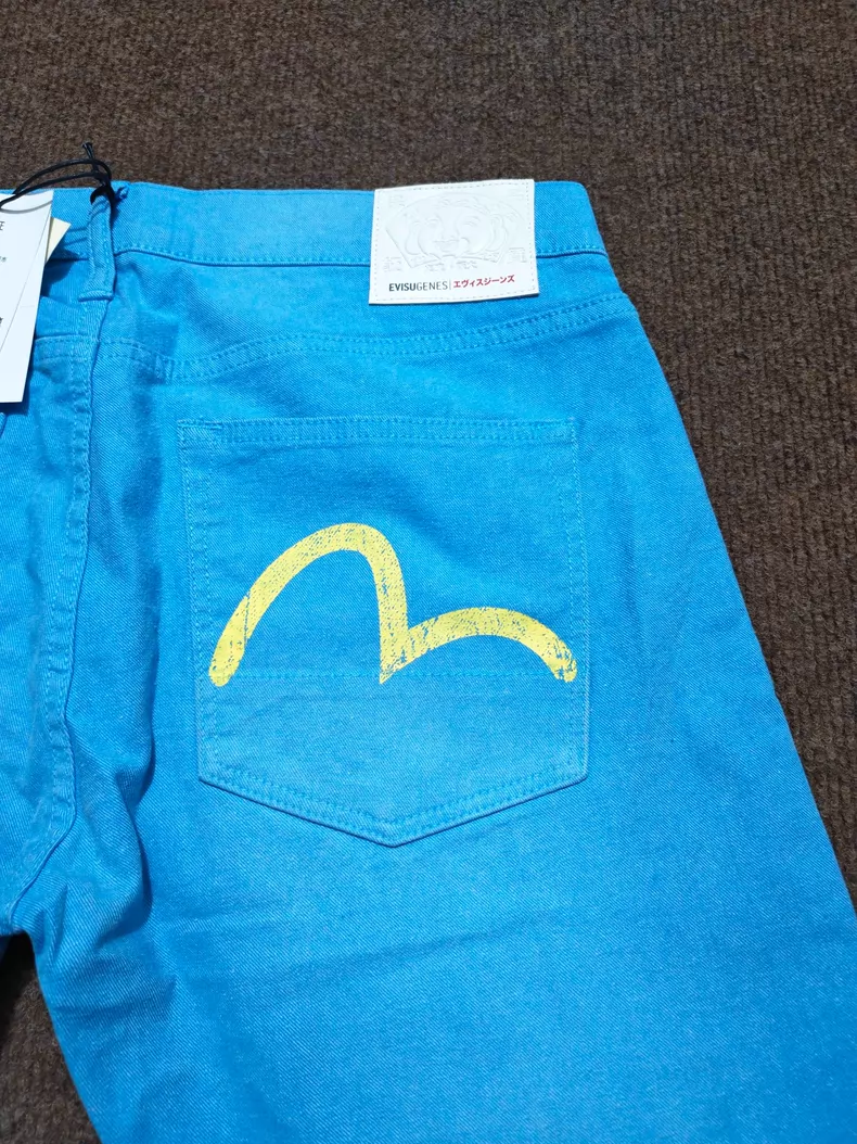 Evisu Genes Jeans Blue Oil Waxed