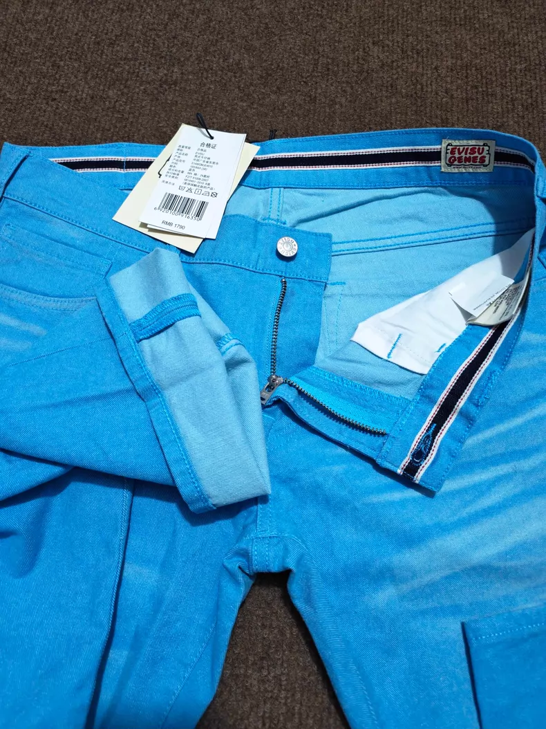 Evisu Genes Jeans Blue Oil Waxed