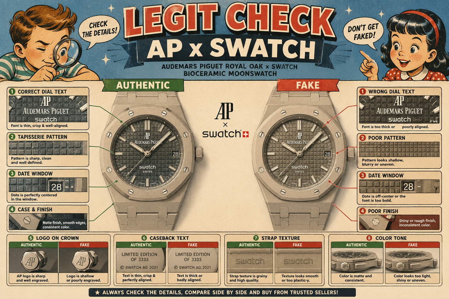 Panduan Cek Legit Audemars Piguet x Swatch Bioceramic Royal Pop